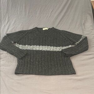 Vintage Wool Blend Gray V-Neck Sweater